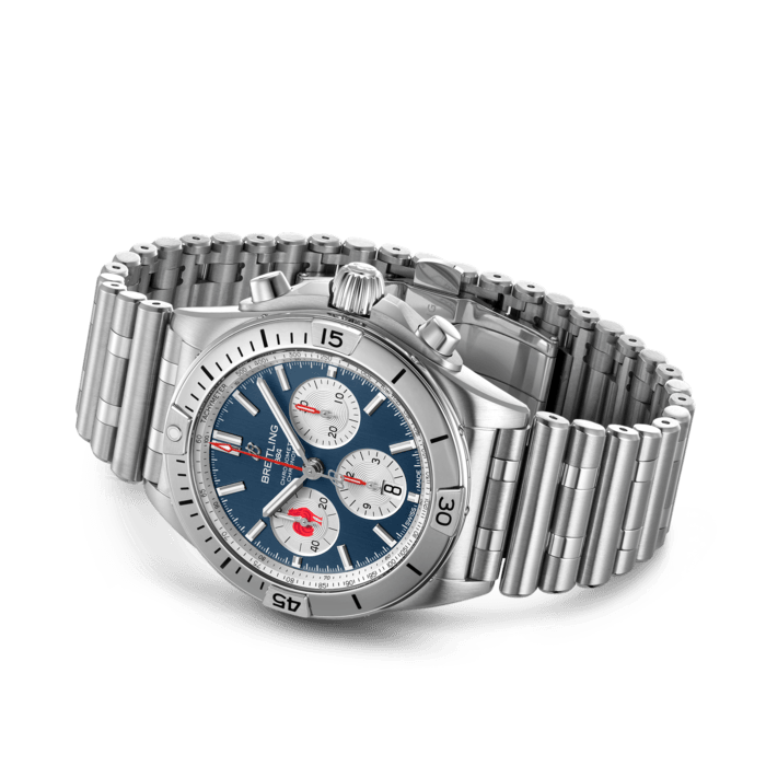 Breitling Chronomat B01 42 Sechs Nationen Frankreich Edelstahl Blau AB0134A81C1A1-2