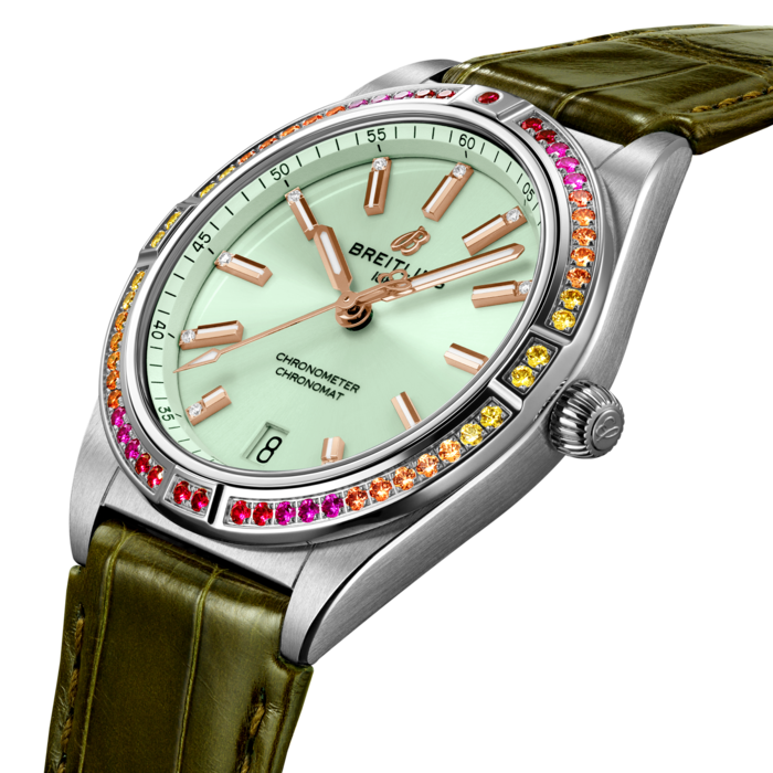 Breitling Chronomat Automatic 36 Südsee Edelstahl (Gem-Set) Mint Green A10380611L1P1-1