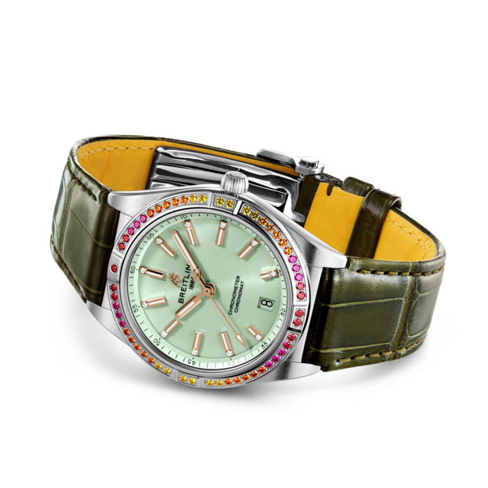 Breitling Chronomat Automatic 36 Südsee Edelstahl (Gem-Set) Mint Green A10380611L1P1-2