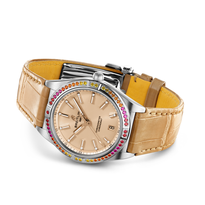 Breitling Chronomat Automatic 36 Südsee Edelstahl (Gem-Set) Beige A10380611A1P1-2