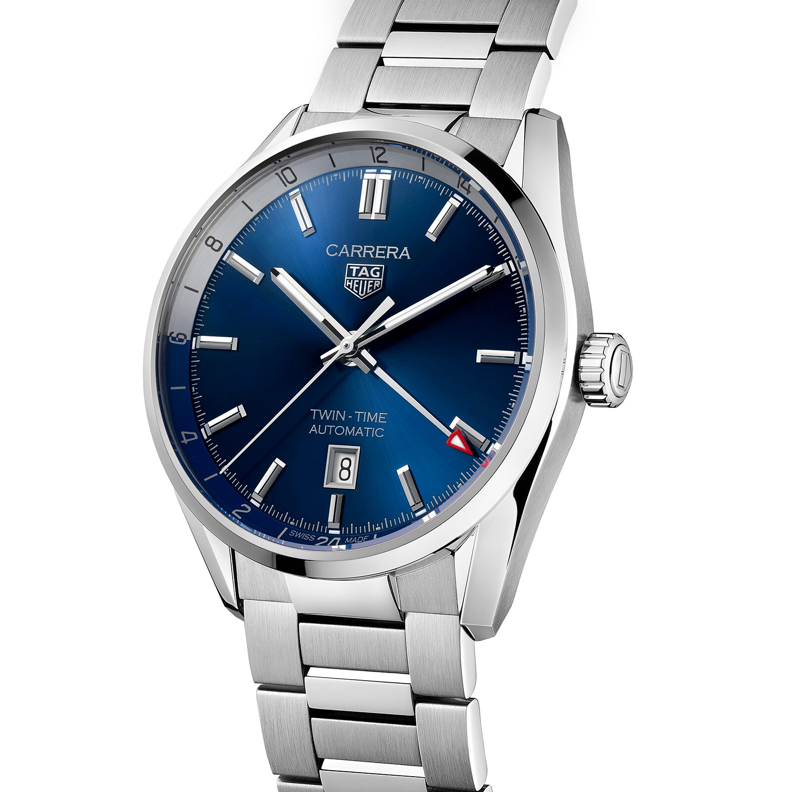 Tag Heuer Carrera Drei-Hand-Twin-Time 41mm Automatic Herren Replik Uhren WBN201A.BA0640-1