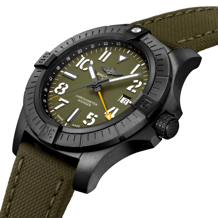 Breitling Avenger Automatic GMT 45 Night Mission DLC-beschichtete Titanium Green V323952A1L1X1-1