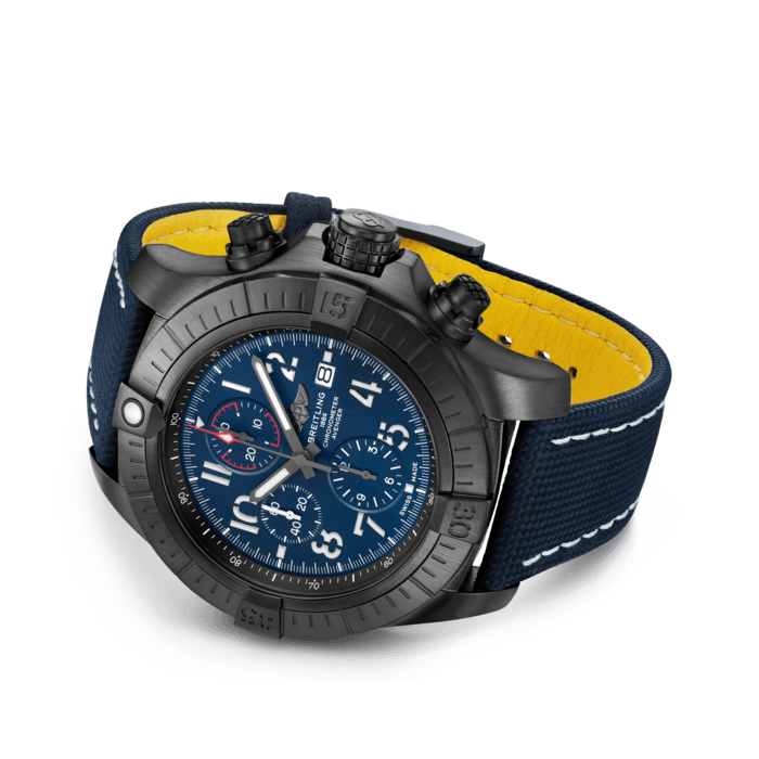 Breitling Super Avenger Chronograph 48 Night Mission DLC-beschichtete Titaniumblau V13375101c1x1-2
