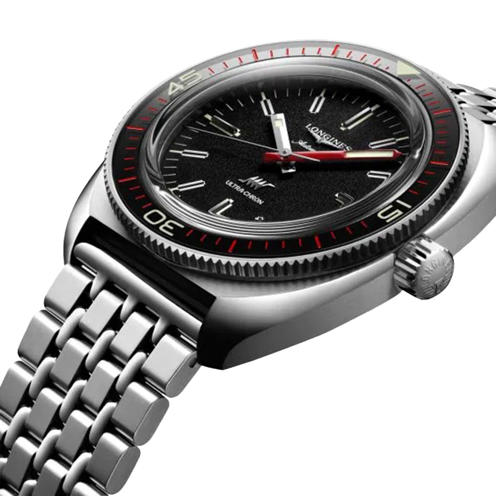 Longines ultra-chron 43mm Mens Replik Uhren– Edelstahlgurt L28364526-1
