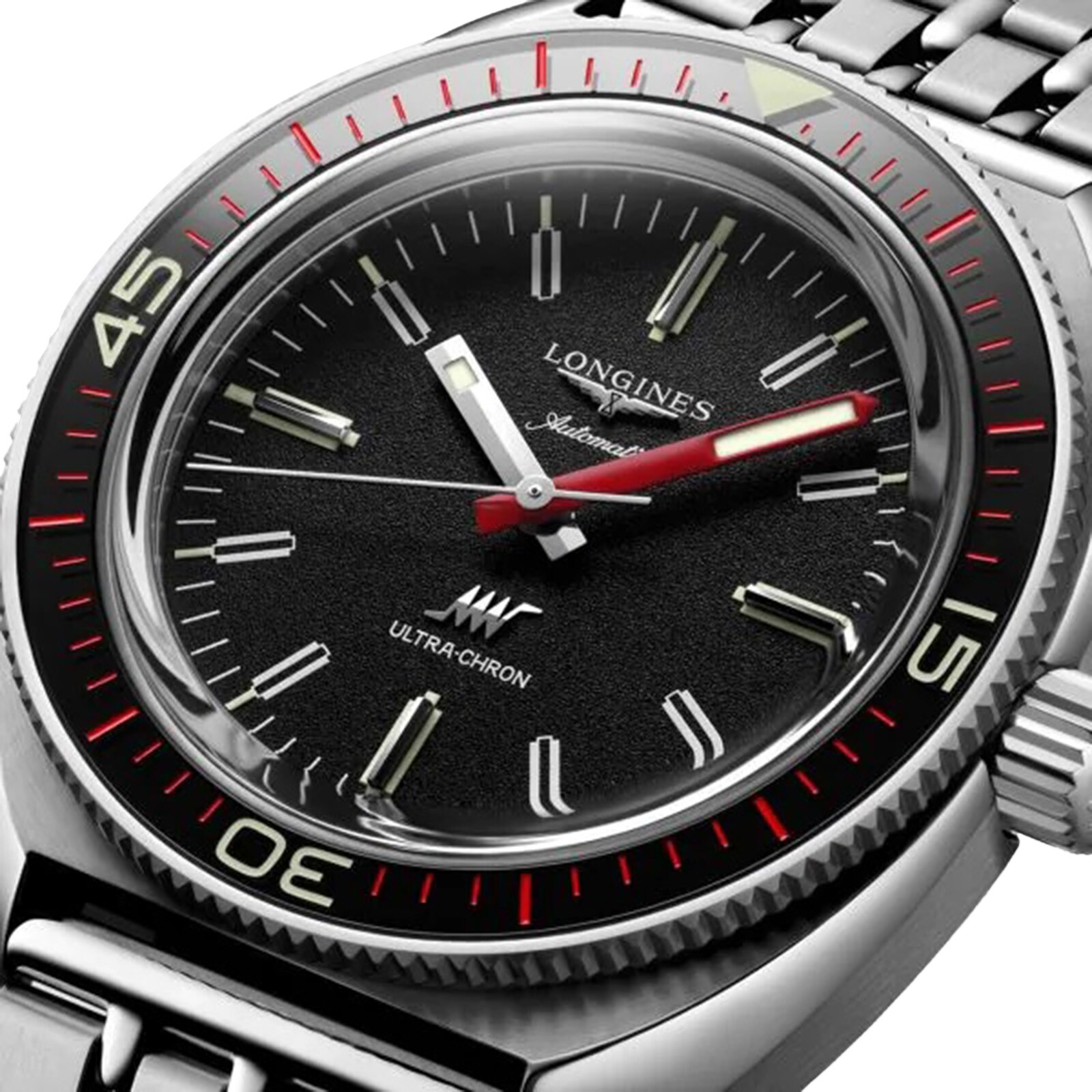 Longines ultra-chron 43mm Mens Replik Uhren– Edelstahlgurt L28364526-3