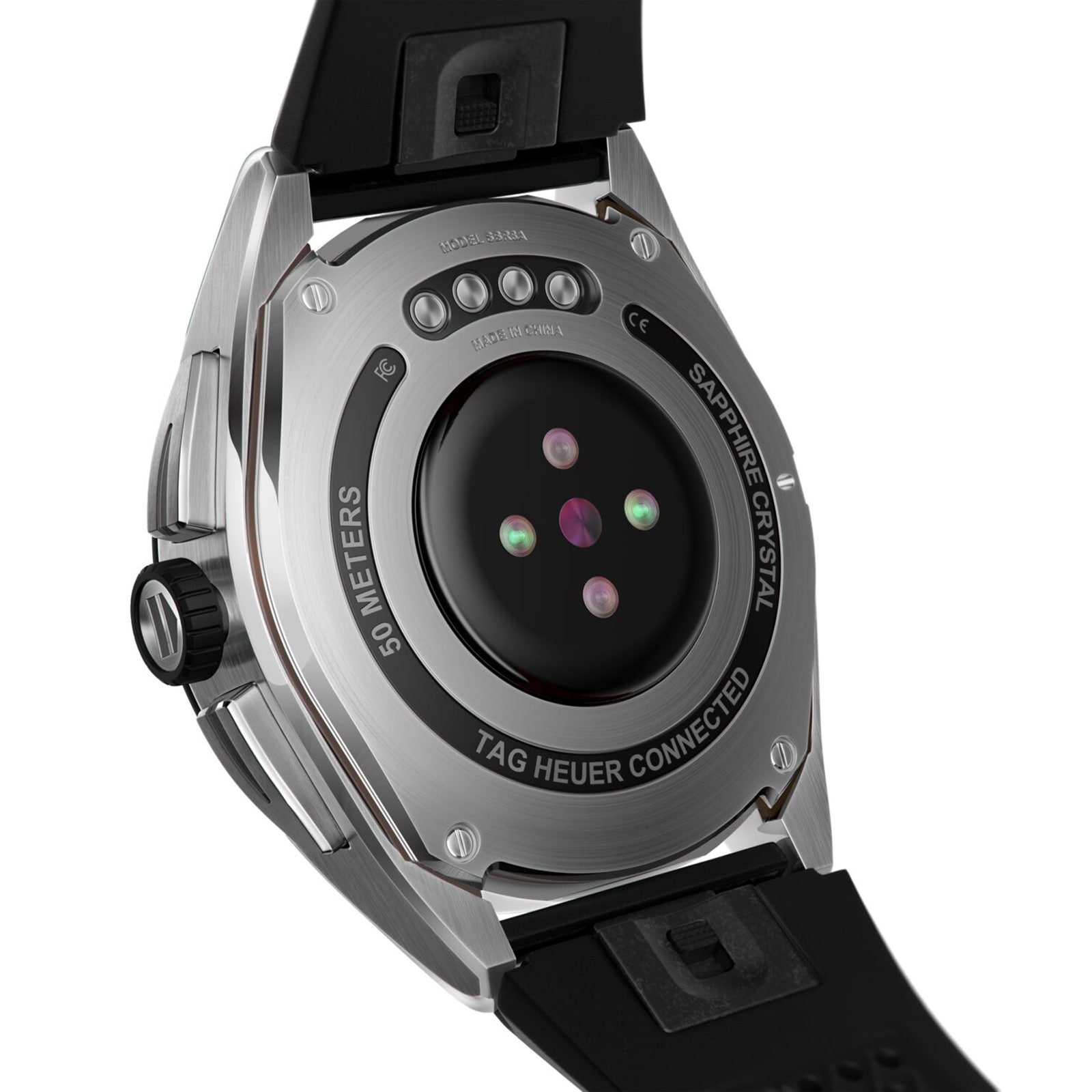 Tag Heuer angeschlossen 45 mm 2022 Stahlkoffer schwarzer Gummi -Gurt SBR8A10.BT6259-4
