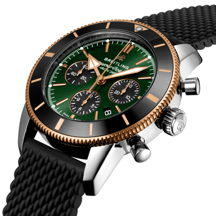 Breitling Superocean Heritage B01 Chronograph 44 Limited Edition Edelstahl& 18K rotes Gold Grün UB01622A1L1S1-1