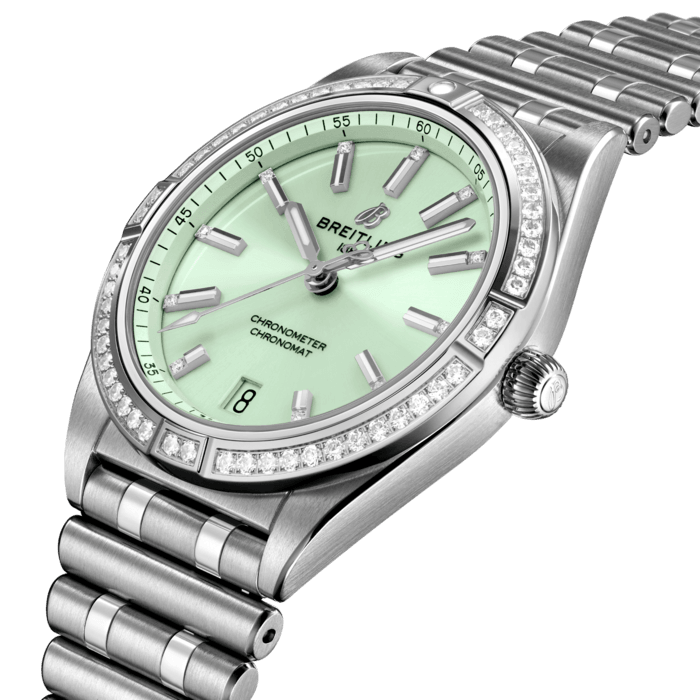 Breitling Chronomat Automatic 36 Edelstahl (Gem-Set) Mint Green A10380591L1A1-1