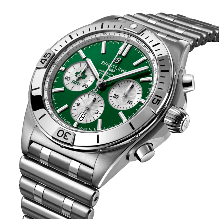 Breitling Chronomat B01 42 Sechs Nationen Irland Edelstahl Green AB0134A91L1A1-1