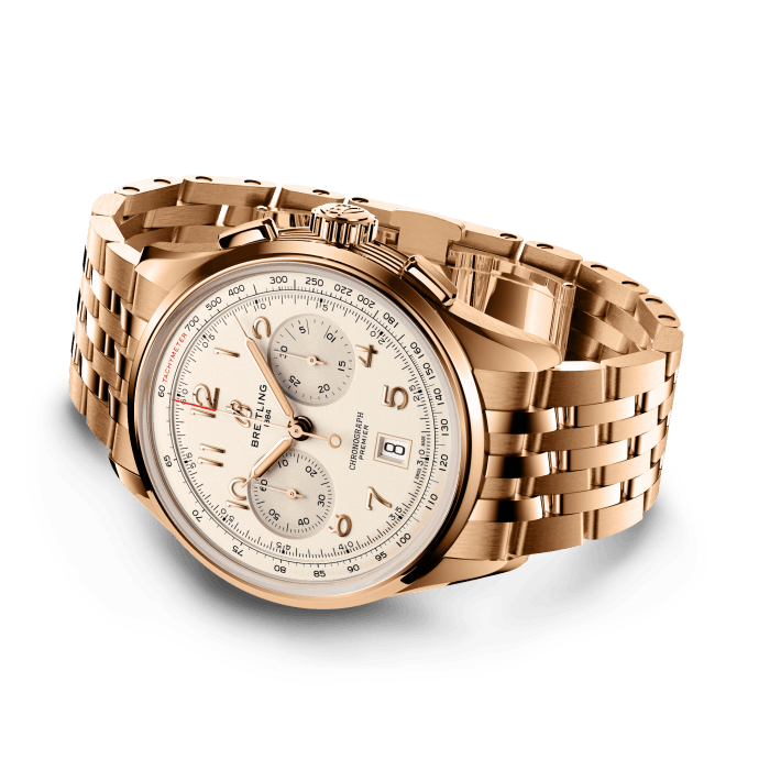 Breitling Premier B01 Chronograph 42 18K Red Gold Cream RB0145371G1R1-2