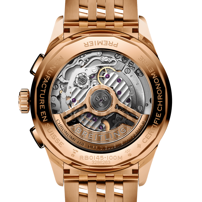Breitling Premier B01 Chronograph 42 18K Red Gold Cream RB0145371G1R1-3