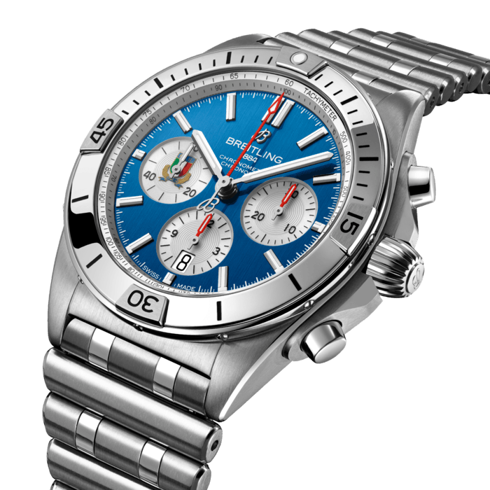 Breitling Chronomat B01 42 Sechs Nationen Italien Edelstahl Blau AB0134A41C1A1-1