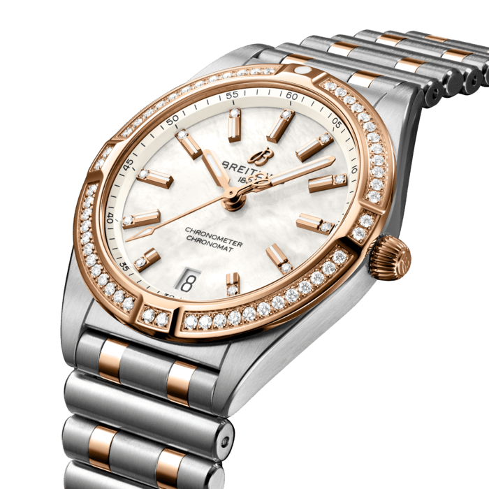 Breitling Chronomat 32 Edelstahl& 18K rotes Gold (Edelstein-Set) -Parl U77310591A2U1-1