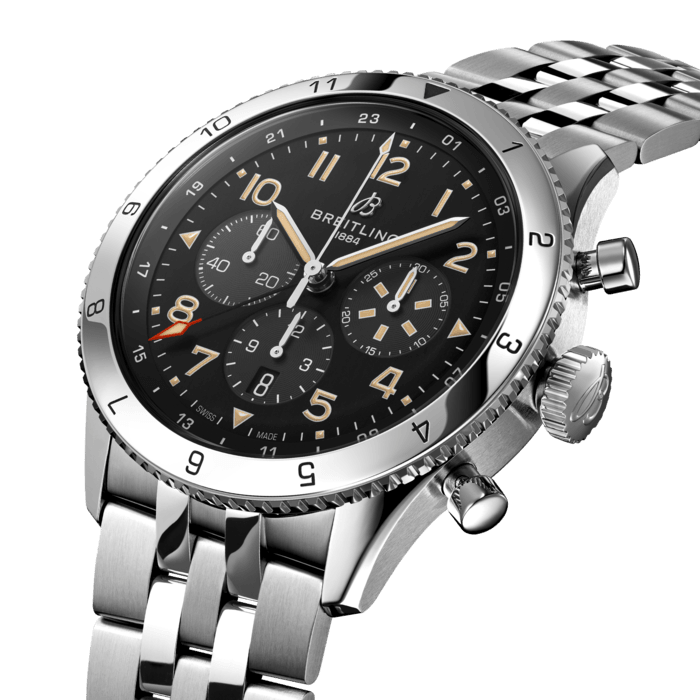 Breitling Super Avi B04 Chronograph GMT 46 P-51 Mustang Edelstahl Black AB04453A1B1A1-1