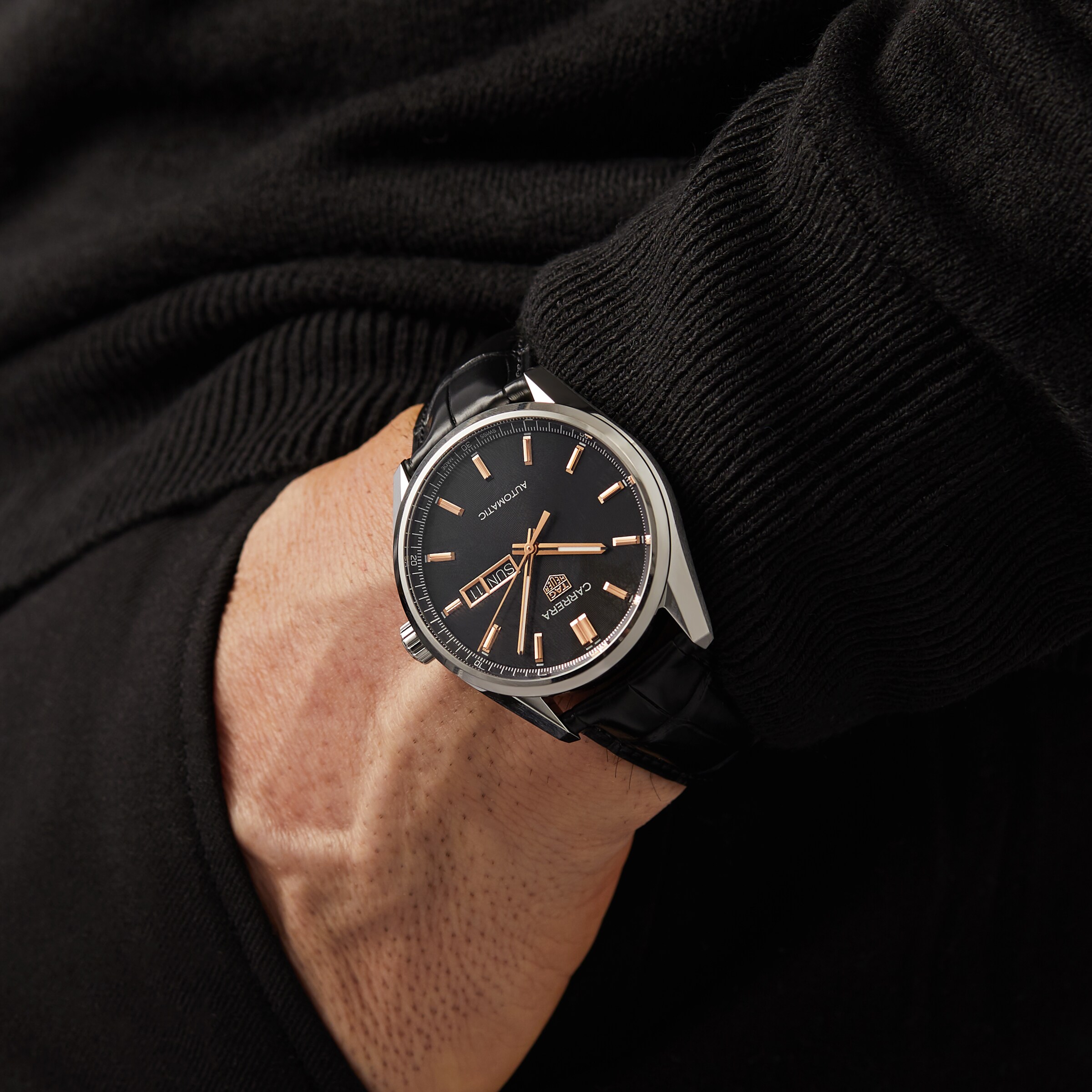Tag Heuer Carrera drei Handautomatische Herren 41mm Uhr WBN2013.FC6503-6