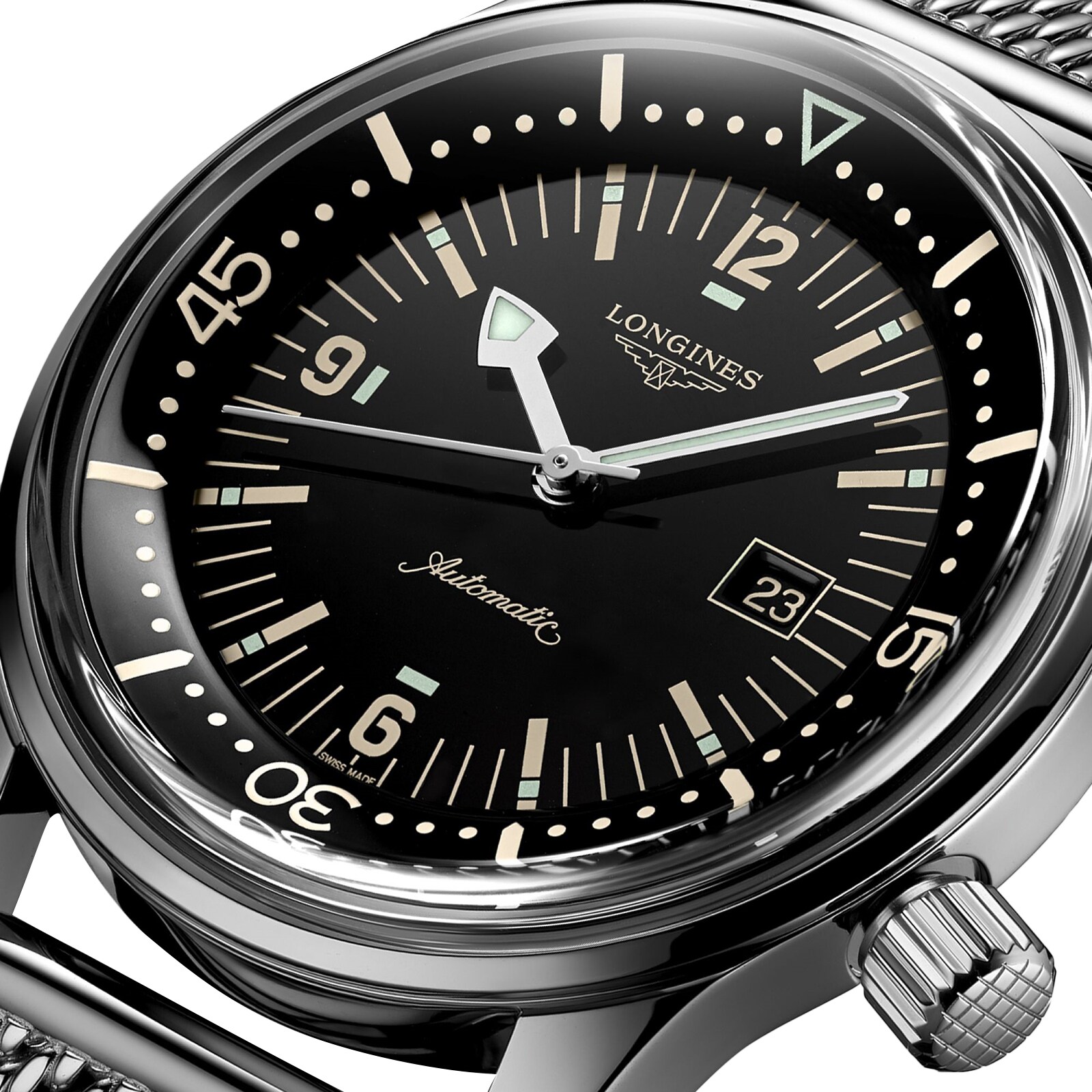 Longines Legend Diver 36mm Herren Replik Uhren Black L33744506-1