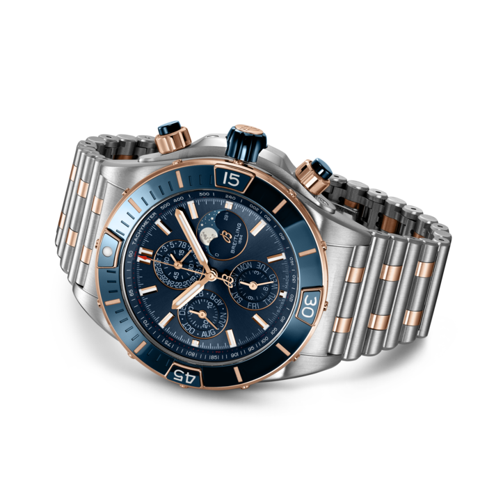 Breitling Super Chronomat 44 Vierjahreskalender Edelstahl& 18K rotes Gold Blue U19320161C1U1-2