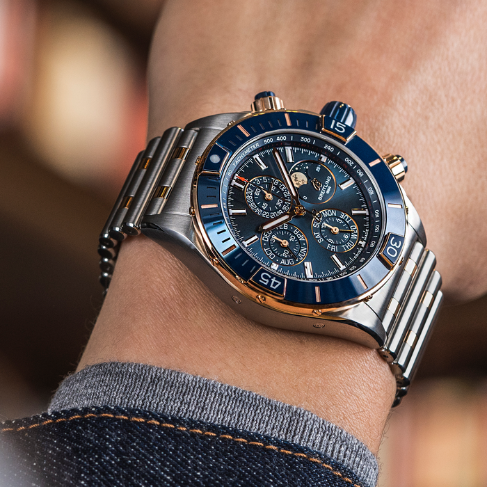 Breitling Super Chronomat 44 Vierjahreskalender Edelstahl& 18K rotes Gold Blue U19320161C1U1-4