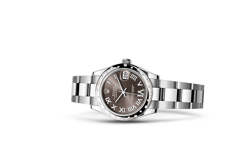 Rolex Datejust 31 Oyster 31 mm Austersteel Weißgold und Diamanten M27834RBR-0029-1