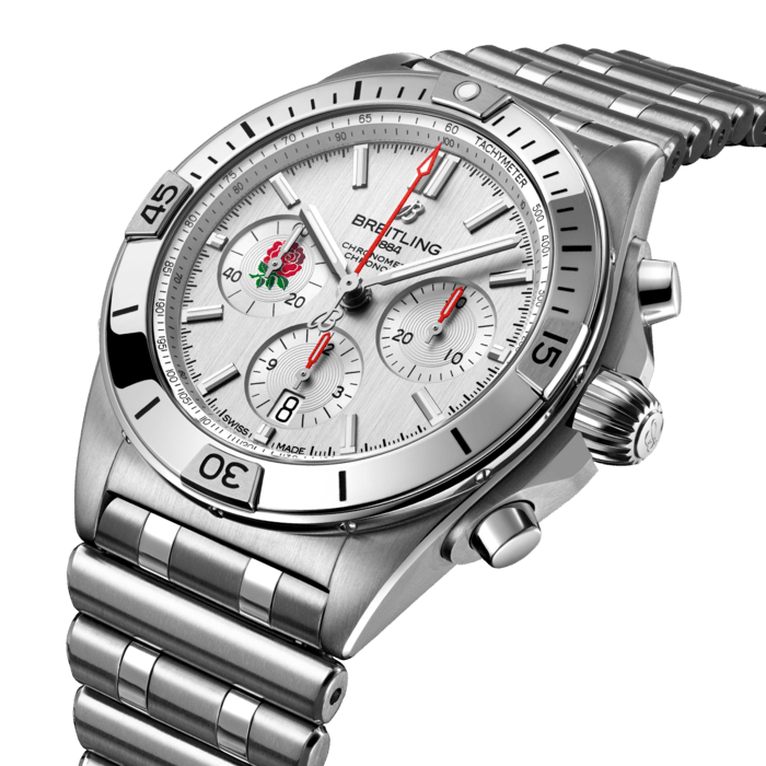 Breitling Chronomat B01 42 Sechs Nationen England Edelstahl Weiß AB0134A71A1A1-1