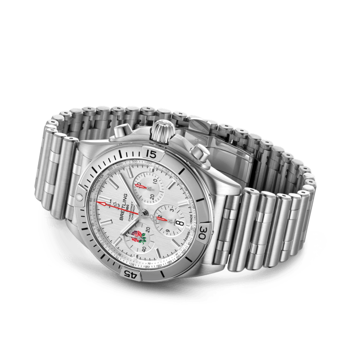 Breitling Chronomat B01 42 Sechs Nationen England Edelstahl Weiß AB0134A71A1A1-2