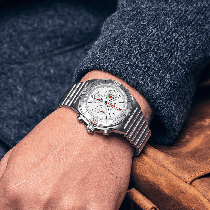 Breitling Chronomat B01 42 Sechs Nationen England Edelstahl Weiß AB0134A71A1A1-4