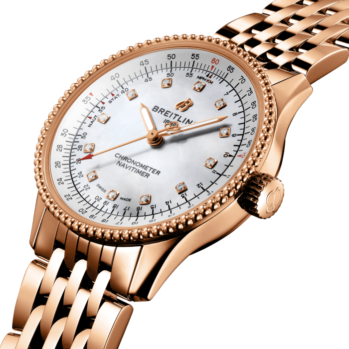 Breitling Navitimer Automatisch 35 18K Red Gold-Perlmutter R17395211a1r1-1
