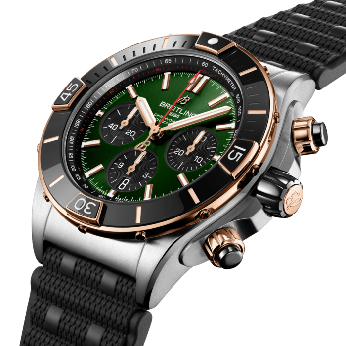 Breitling Super Chronomat B01 44 Edelstahl& 18K rotes Gold Grün UB0136251L1S1-1