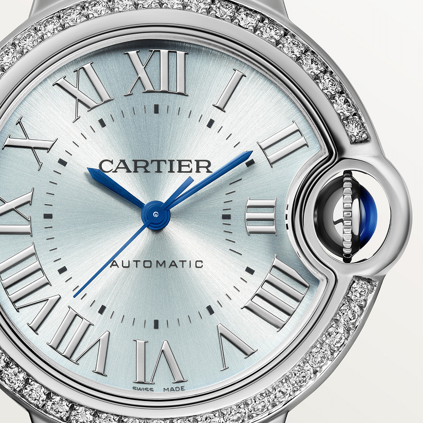 Ballon Bleu de Cartier Uhr 33 mm Automatische Bewegungsstahldiamanten-4