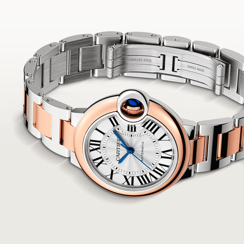 Ballon Bleu de Cartier Uhr 33 mm mechanische Bewegung mit automatischem Wicklung Roségold Stahl-4