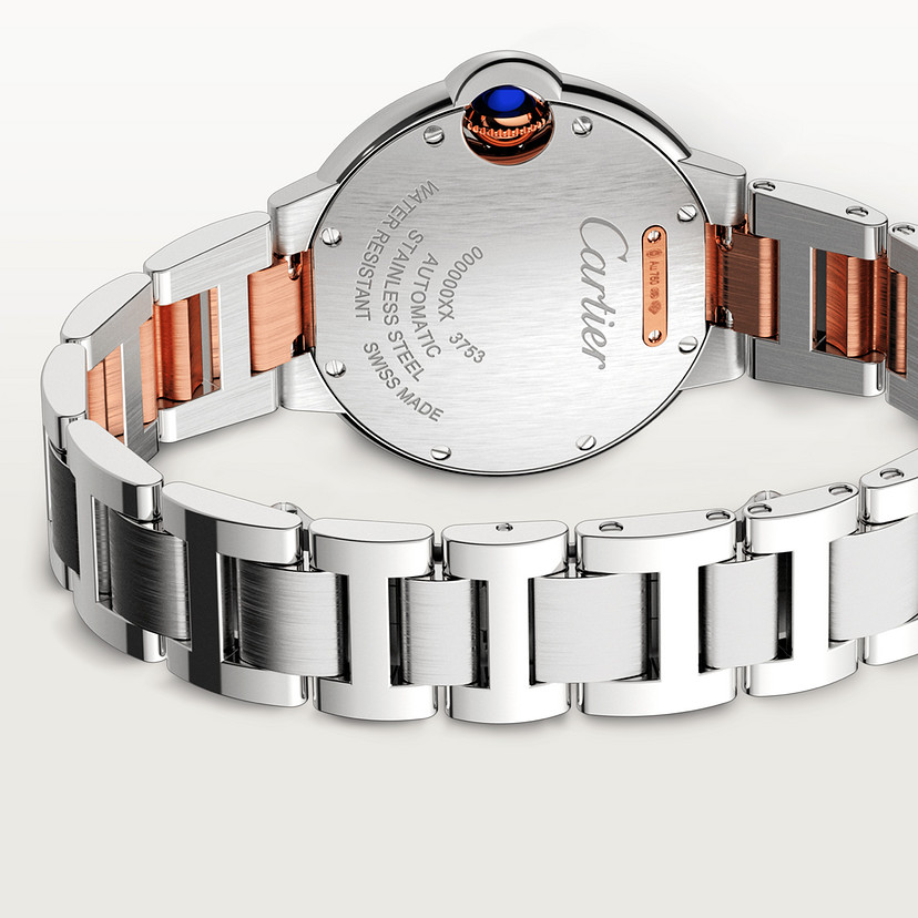 Ballon Bleu de Cartier Uhr 33 mm mechanische Bewegung mit automatischen Wicklungsgold -Stahldiamanten-1