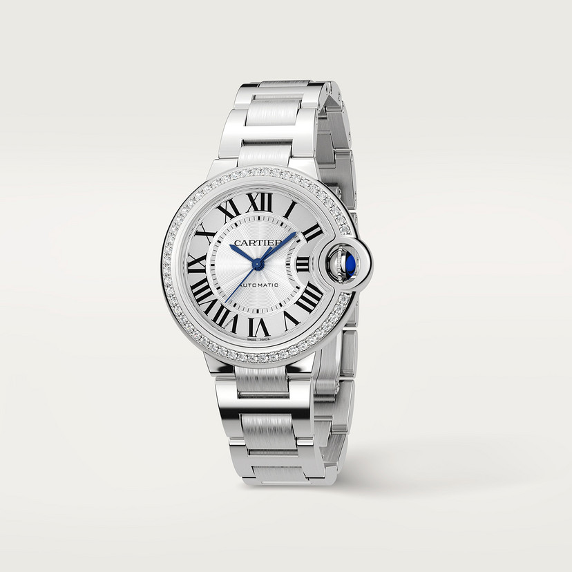 Ballon Bleu de Cartier Uhr 33 mm mechanische Bewegung mit automatischen Wickelstahldiamanten-1