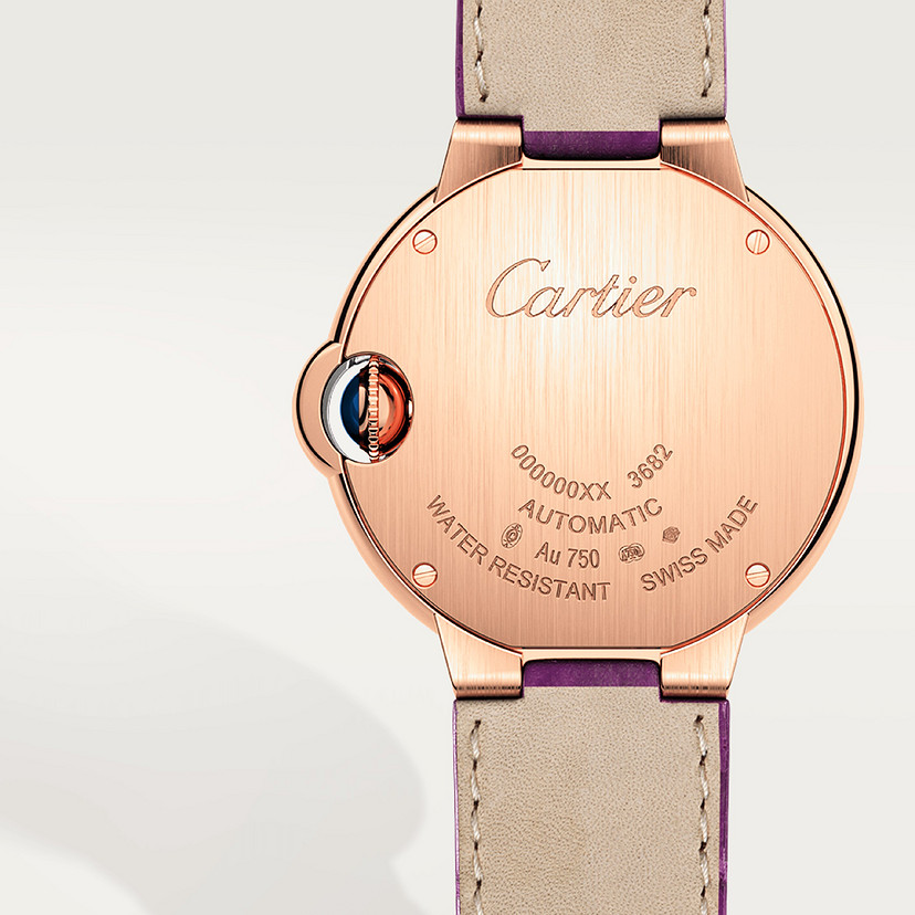 Ballon Bleu de Cartier Uhr 33 mm automatische Bewegung Rosegold Diamonds Leder-1