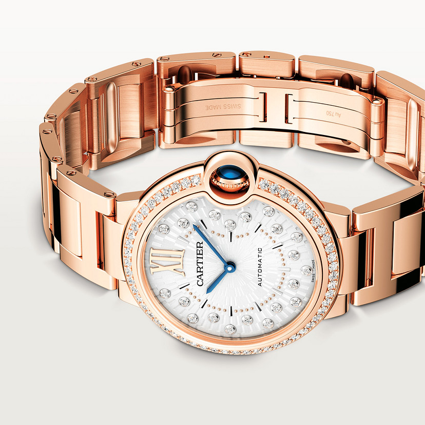 Ballon Bleu de Cartier Uhr 36 mm Automatische mechanische Bewegung Roségold Diamanten-3