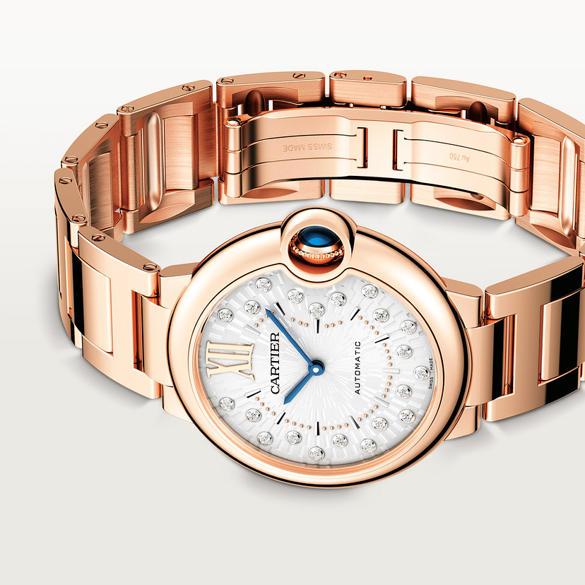Ballon Bleu de Cartier Uhr 36 mm Automatische mechanische Bewegung Roségold Diamanten-3