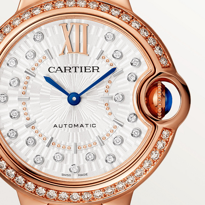 Ballon Bleu de Cartier Uhr 36 mm Automatische mechanische Bewegung Roségold Diamanten-4