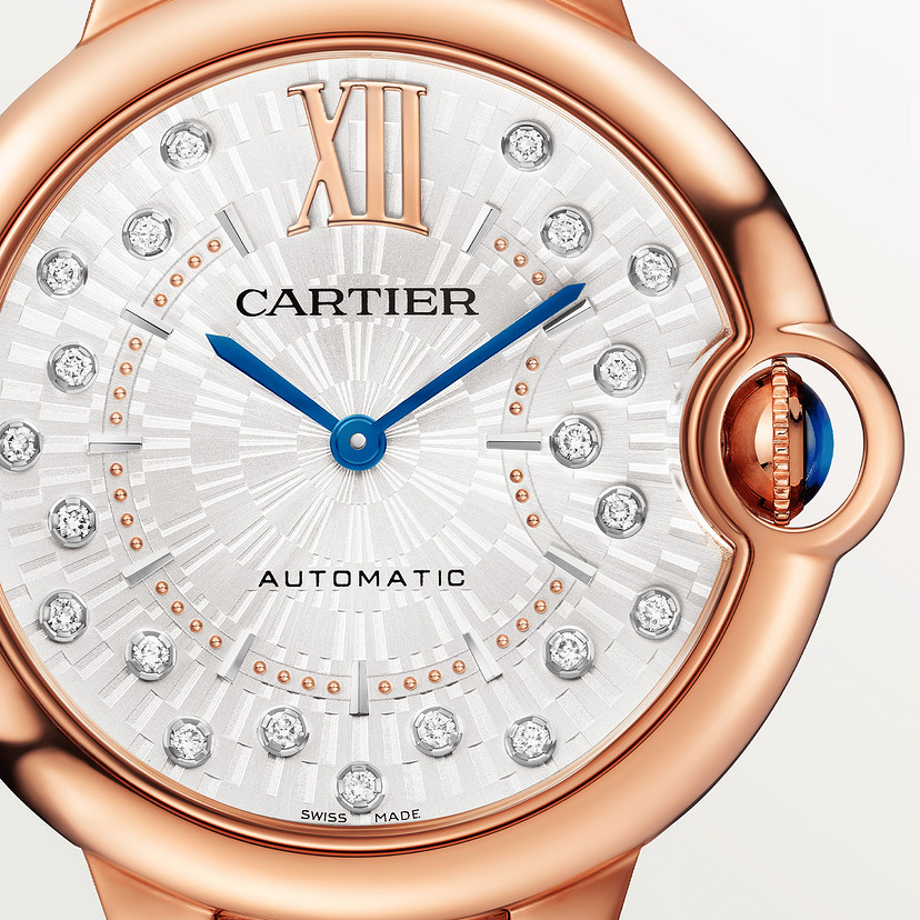 Ballon Bleu de Cartier Uhr 36 mm Automatische mechanische Bewegung Roségold Diamanten-4