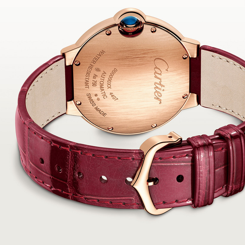 Ballon Bleu de Cartier Uhr 36 mm Automatische mechanische Bewegung Roségold Diamonds Leder-1