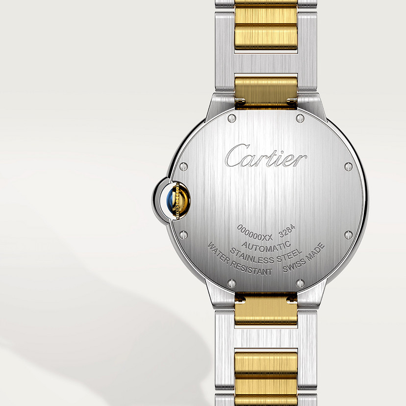 Ballon Bleu de Cartier Uhr 36 mm mechanische Bewegung mit automatischer Wickelgelbgoldstahl-2