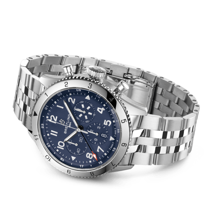 Breitling Super Avi B04 Chronograph GMT 46 Hommage an Vought F4U Corsair Edelstahl Blau AB04451A1C1A1-2