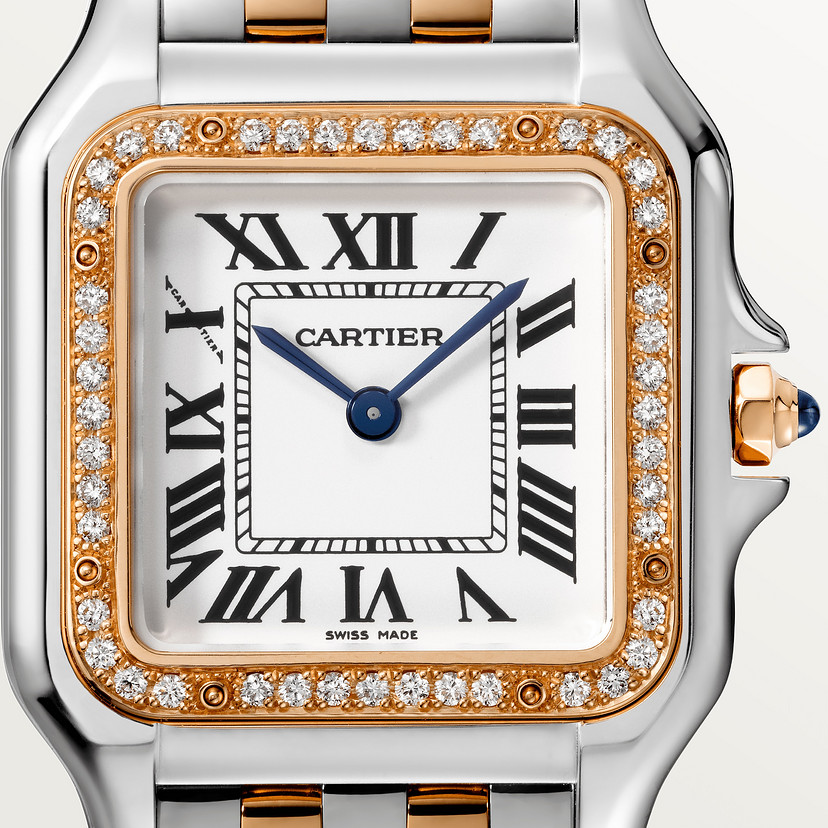 Panthère de Cartier Uhrenmedium Modell Quarz Bewegung Rosegold Stahl Diamanten-7