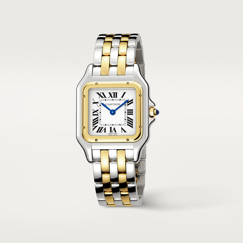 Panthère de Cartier Uhrenmedium Modell Quarz Bewegung Gelbgold Stahl-1
