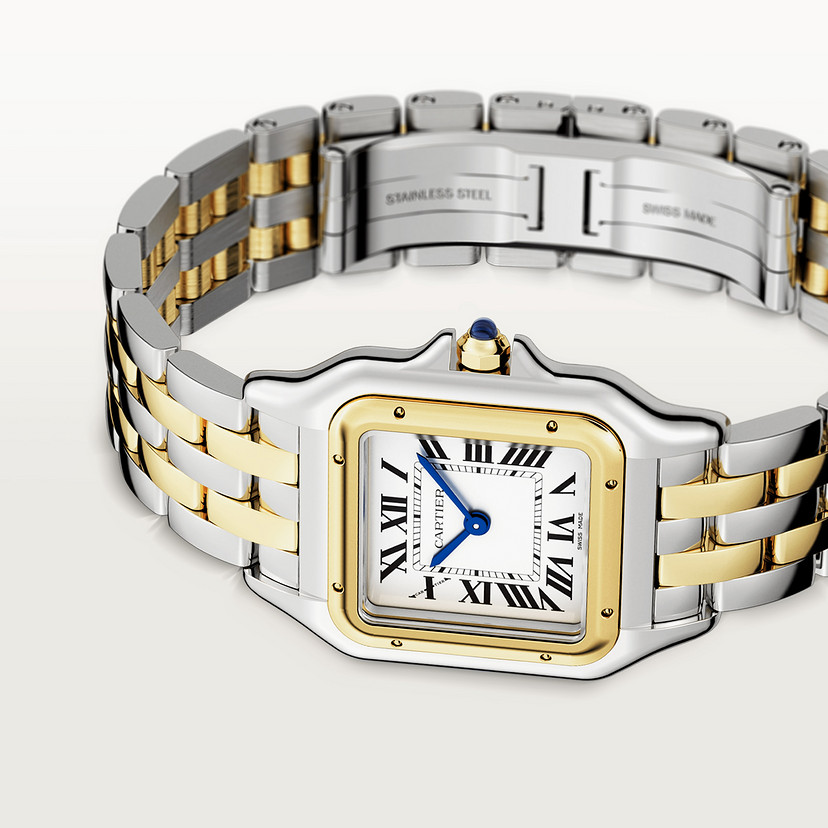 Panthère de Cartier Uhrenmedium Modell Quarz Bewegung Gelbgold Stahl-7