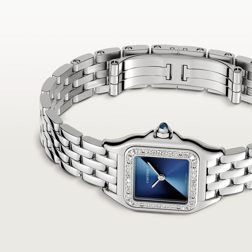 Panthère de Cartier Replik Uhren Small Model Quartz Bewegung Stahl Diamanten-4