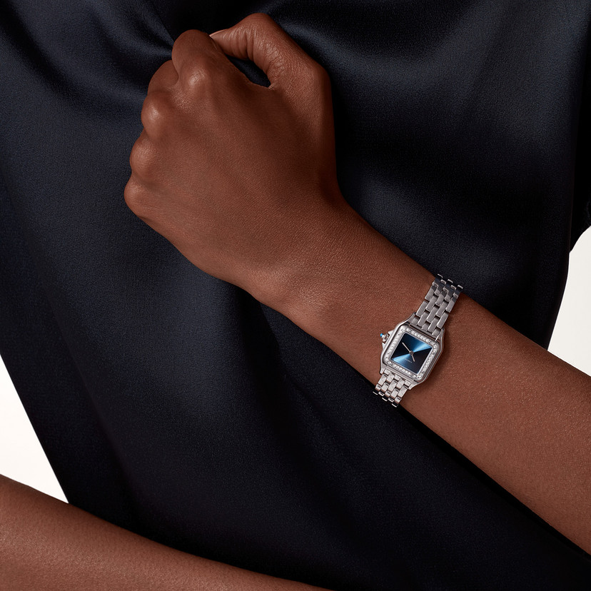 Panthère de Cartier Replik Uhren Small Model Quartz Bewegung Stahl Diamanten-5