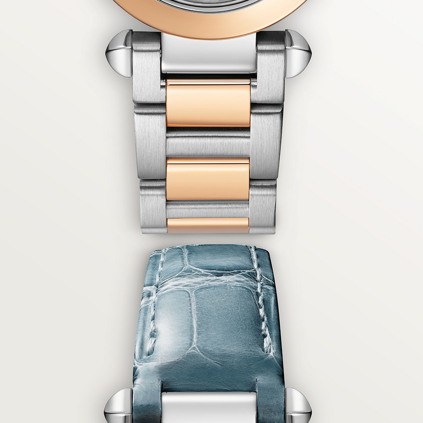 Pasha de Cartier Uhr 30 mm Quarzbewegung Rosegold und Stahl austauschbarer Metall- und Lederriemen-1