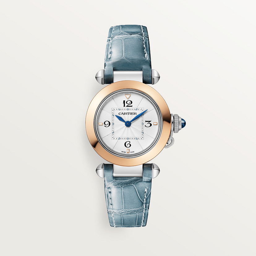 Pasha de Cartier Uhr 30 mm Quarzbewegung Rosegold und Stahl austauschbarer Metall- und Lederriemen-2