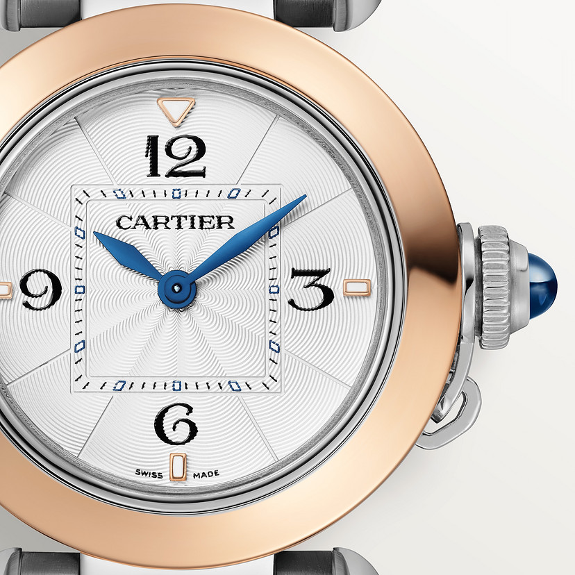 Pasha de Cartier Uhr 30 mm Quarzbewegung Rosegold und Stahl austauschbarer Metall- und Lederriemen-3