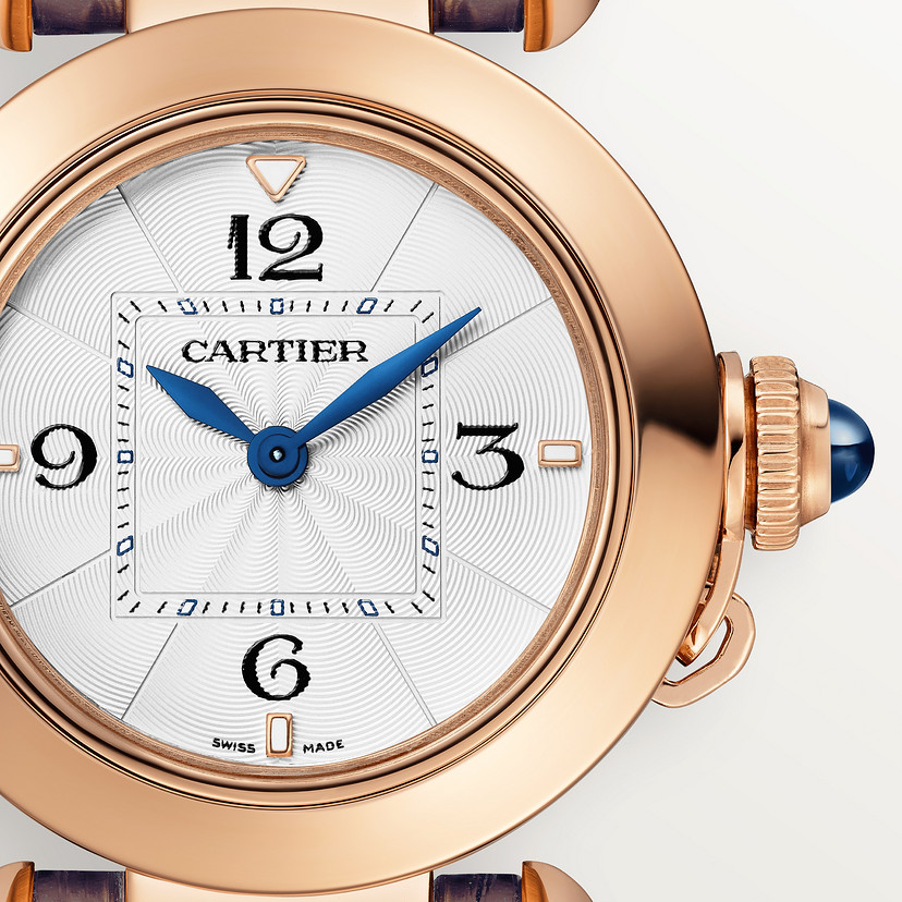 Pasha de Cartier Uhr 30 mm Quarz Bewegung Rosegold austauschbare Ledergurte-3