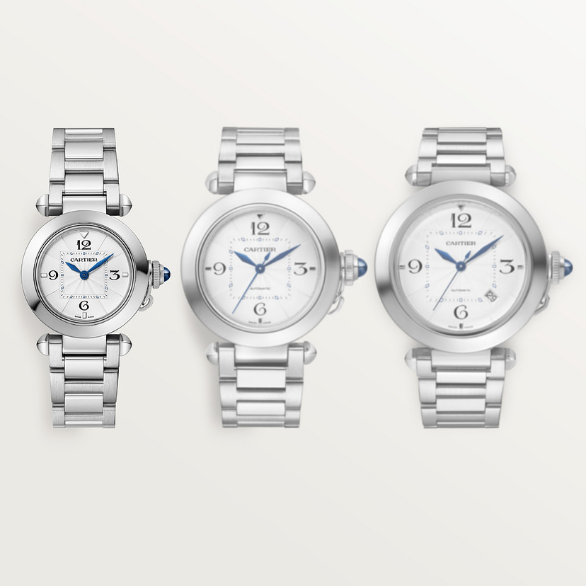 Pasha de Cartier Uhr 30 mm Quarz Bewegung Stahl austauschbare Metall- und Lederbänder-3